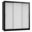 Ver imagem 2 de Guarda-Roupa Casal Madesa Lyon 3 Portas de Correr 2 Gavetas Preto/Branco Cor:Preto/Branco