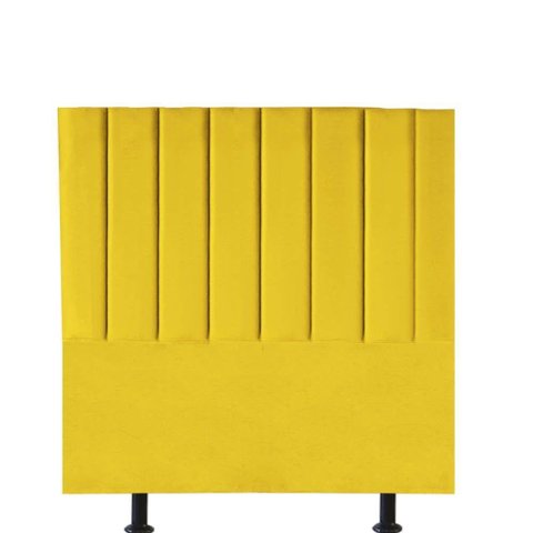 Cabeceira Estofada Carla 100cm Solteiro para Cama Box Quarto Suede Amarelo - Gat Magazine