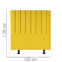 Ver imagem 2 de Cabeceira Estofada Carla 100cm Solteiro para Cama Box Quarto Suede Amarelo - Gat Magazine