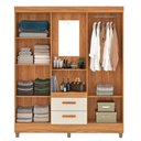 Ver imagem 4 de Guarda-Roupa Vetro 150cm com Espelho Cinamomo/Off White