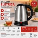Ver imagem 3 de Chaleira Elétrica 1,8L Aço Inox 1000W Voltagem 110V Tampa Pressão Desligamento Automático Base