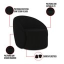 Ver imagem 4 de Sofá 2 Lugares Orgânico 140cm Morgan e 2 Poltronas Lua Veludo Preto D03 - D’Rossi