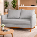 Ver imagem 2 de Sofá 2 Lugares 130cm Living Base de Madeira Bouclé Cinza