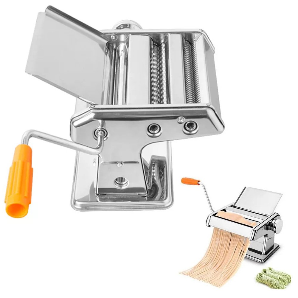 Maquina De Macarrao Pastel Raviolle Talharim Massas Manual Aço Inox Cilindro Profissional Cozinha