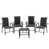 4 Cadeiras de Área com Mesa Bela para Área Gourmet, Edícula, Jardim, Ferro e Fibra Pedra Ferro 09 - 1