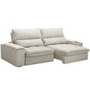 Ver imagem 2 de Sofá Retrátil Reclinável Living 230cm Nápoles F04 Veludo Bege