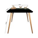 Ver imagem 2 de Mesa Jantar Pés Palitos Tampo Quadrado Vidro Laqueado 90cm Preto