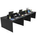 Ver imagem 4 de Estação de Trabalho 6 Lugares Plataforma Mesa de Escritório 140x60cm - Preto