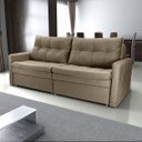 Ver imagem 1 de Sofá-cama Nayla 3 Lugares Retrátil Veludo Turkey Bege Claro - Matrix