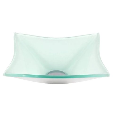 CUBA DE VIDRO QUADRADA 31CM BRANCA