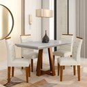 Ver imagem 1 de Mesa com 4 Cadeiras Monterey 1,20 Cin/off/bege - Móveis Arapongas Cinamomo/off White/bege 03
