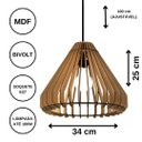 Ver imagem 3 de Luminária Teto tipo Pendente CONE MDF - Completa - Cor: Preta