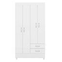 Ver imagem 6 de Guarda Roupa Solteiro 4 Portas e 2 Gavetas Toledo - Branco/rosa/branco