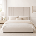 Ver imagem 1 de Cabeceira Suede 140 cm Casal Moderna Frame Estofada Cama Box:Bege