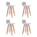 Ver imagem 1 de Kit 4 Banquetas Baixa Linea Aço Champanhe Assento Cinza