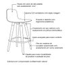 Kit 4 Banquetas Baixa Linea Aço Champanhe Assento Cinza - 5