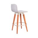 Ver imagem 4 de Kit 4 Banquetas Baixa Linea Aço Champanhe Assento Cinza