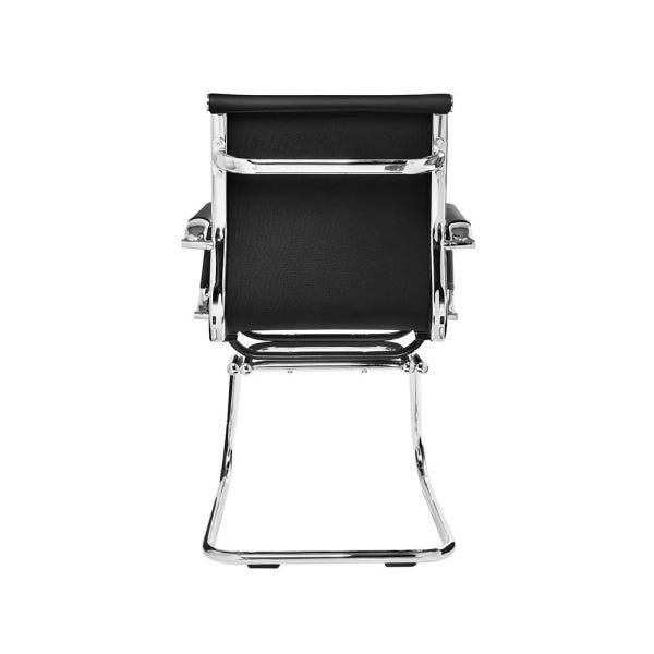 Kit 4 Cadeiras Escritório Esteirinha Eames Preta Fixa - 4