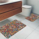 Ver imagem 1 de Jogo Tapetes para Banheiro 2 Peças Mandala Multicolor Único