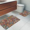 Jogo Tapetes para Banheiro 2 Peças Mandala Multicolor Único - 1