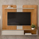 Ver imagem 1 de Painel Decorativo Home Mdp/mdf Tv até 65 Polegadas Porta Frontier Nature/off White G77 - Gran Belo