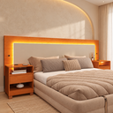 Ver imagem 1 de Cabeceira Painel Box Casal com LED e USB Diamantina -Tcel