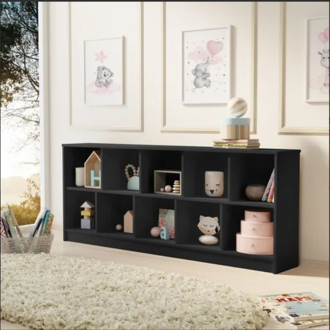 Estante Montessori Preto Porta Objetos e Livros100% Mdf - 2