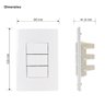 Interruptor Triplo Simples Modular Branco Sleek Margirius Cor:branco - 3