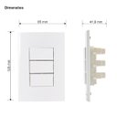 Ver imagem 3 de Interruptor Triplo Simples Modular Branco Sleek Margirius Cor:branco