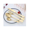 Ver imagem 4 de Conjunto 4 Facas de Mesa Elite Dourado Talheres Gourmet Mix em Aço Inox