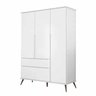 Roupeiro 3 Portas e Cômoda 3 Gavetas 100% MDF Melinda Branco - 6