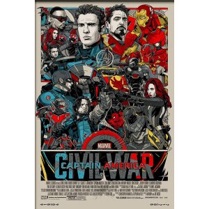 Quadros Poster Decorativo Moldura Madeira Pinos Com Vidro MARVEL GUERRA CIVIL 21cmX31cm