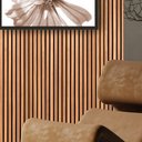 Ver imagem 1 de Papel de Parede Adesivo de Madeira Ripada Lisa Autocolante para Sala e Quarto