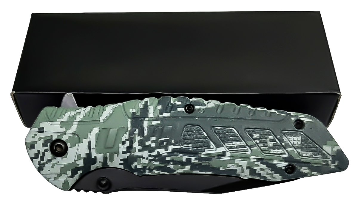 Canivete Tático Dobravel Squad Militar Camuflado + pederneira - 4