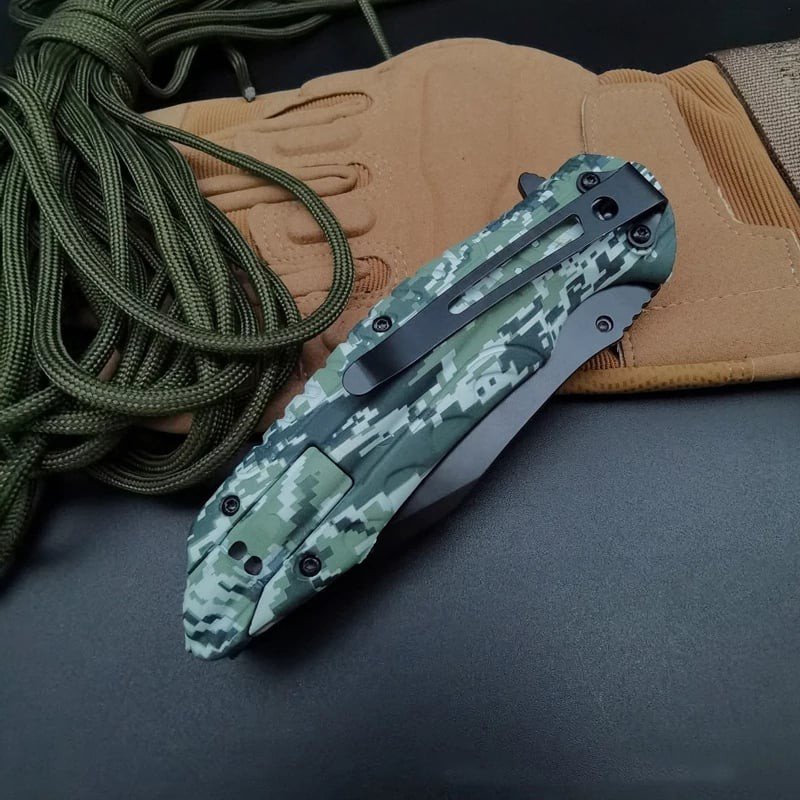 Canivete Tático Dobravel Squad Militar Camuflado + pederneira - 11