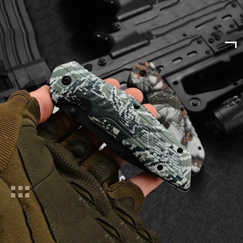 Canivete Tático Dobravel Squad Militar Camuflado + pederneira - 9
