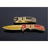 Canivete Sobrevivencia Saque Rápido Detalhe Dourado com Clipe - 5
