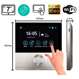 Vídeo Porteiro Interfone inteligente App Celular 1080p Wifi Campainha Sem Fio Visão Noturna Tela 7"  - 7