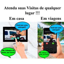 Vídeo Porteiro Interfone inteligente App Celular 1080p Wifi Campainha Sem Fio Visão Noturna Tela 7"  - 4