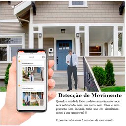 Vídeo Porteiro Interfone inteligente App Celular 1080p Wifi Campainha Sem Fio Visão Noturna Tela 7"  - 5