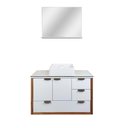 Ver imagem 1 de Conjunto Gabinete Armário Suspenso c Cuba Branca, Duas Portas, Três Gavetas e Espelho para
