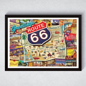 Quadro Decorativo Com Moldura Route 66