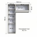 Ver imagem 3 de Área de Serviço Modulada 2 Peças com Varal para Roupas e Armário Vertical Assis Cor Arenas
