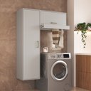 Ver imagem 1 de Área de Serviço Modulada 2 Peças com Varal para Roupas e Armário Vertical Assis Cor Arenas