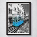 Ver imagem 1 de Quadro Decorativo Com Moldura Bonde De Lisboa Azul