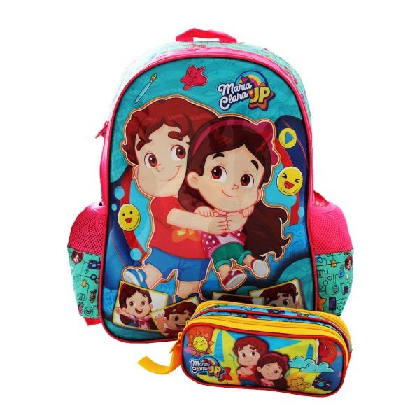 Mochila Escolar Com Estojo Maria Clara & Jp Youtubers Clio - 1