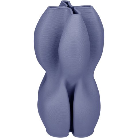 Vaso Decorativo Enfeite Casa 3D Home&Co Cerâmica 24x13x13cm Azul