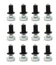 Ver imagem 1 de Kit 12 Pés Niveladores para Mesas Cadeiras Móveis Rosca 1/4 Metálicos