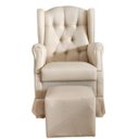 Ver imagem 4 de Poltrona de Amamentação com Balanço e Puff Livi em Tecido Sintético Bege Larbelle