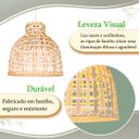 Ver imagem 3 de 3 Pendente em Fibra Natural Bambu Rustico Artesanal Boho Nat52